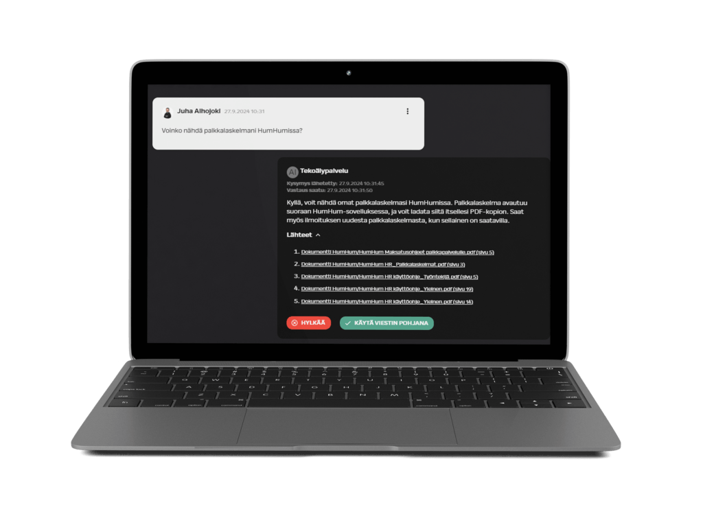 Integrata – HumHum HR Viestit Tekoäly-avustaja